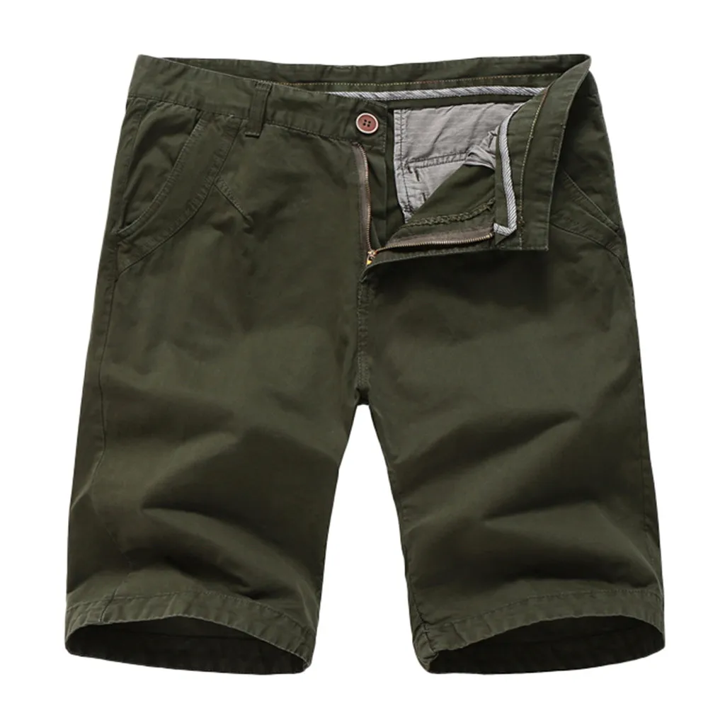 Лаконичные Millitary Твердые Хлопок Смесь мужские шорты Карго карманы на пуговицах шорты мужские летняя одежда Korte Broek Mannen Erkek сортировать 3