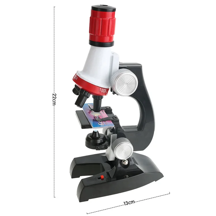 Microscope 100X 400X 1200X Kit Home School Lab Educational Toys Gift For Kids Monocular Biological Microscope @ YJS Dro