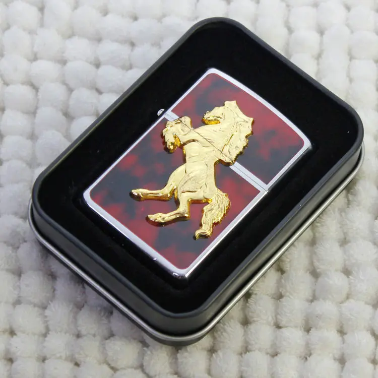 Зорро Golden Horse главный газовая зажигалка сигарет керосин Флинт бензин Винтаж бензиновая Зажигалка масло, бензин многоразового