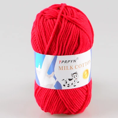 TPRPYN 1 шт. = 50 г пряжа для вязания крючком из молочного хлопка, мягкая теплая Детская Пряжа для ручного вязания - Цвет: 27 dark red