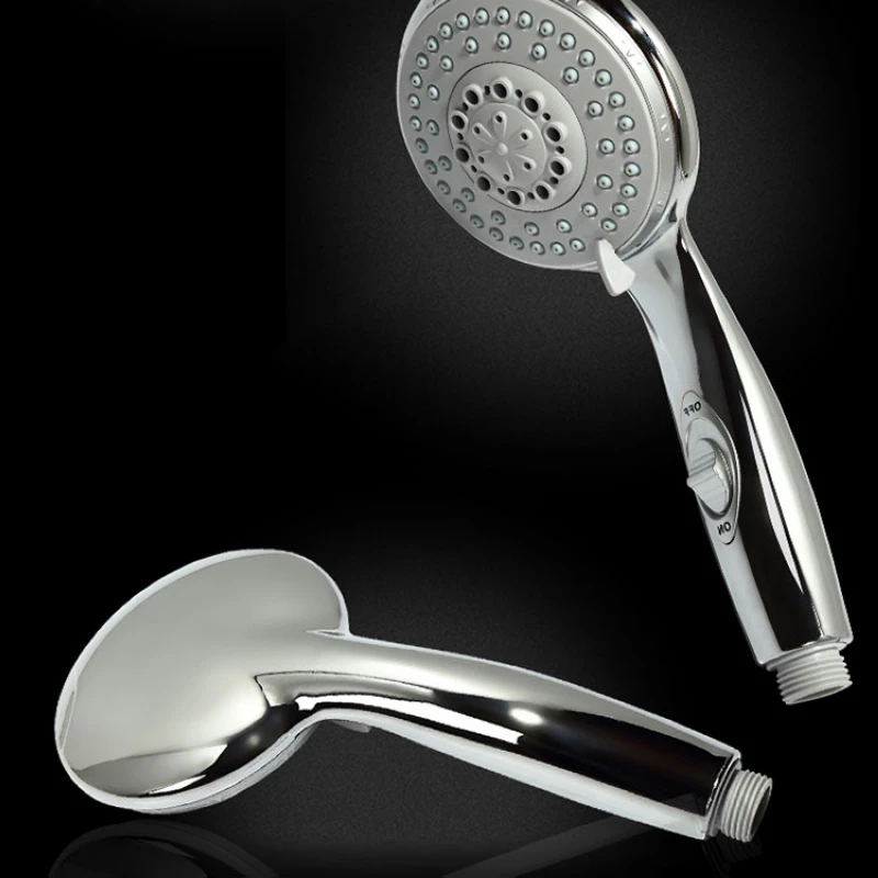 

1pcs 4 Inch Bathroom Shower Head Chrome High Power 6 Setting Hand Shower Head With ON/OFF Pause Switch Bathroom Tools