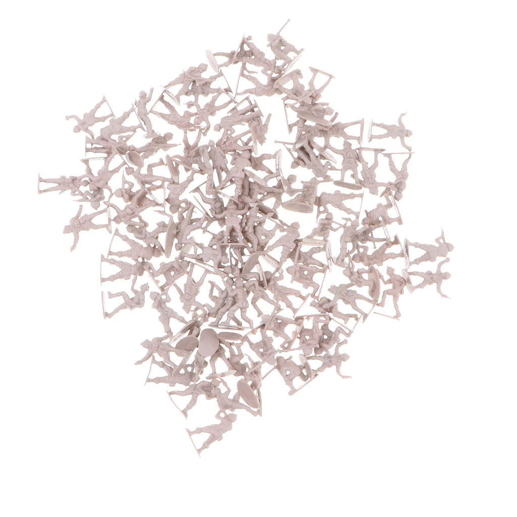 100 Pieces 2cm Plastic Toy Soldier Action Figures Model Playset Army Men Accessories 