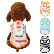 Рубашка для собак, кошек, домашних животных, жилет, весна и лето, дышащая, модная, в полоску, с принтом, тонкая одежда для собак, летняя одежда zwemvest hond