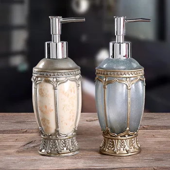 

280ML European-style Carved Shower Gel Divided Empty Bottle Hand Sanitizer Shampoo Dispenser Resin Soap Emulsion Pressed Bottles