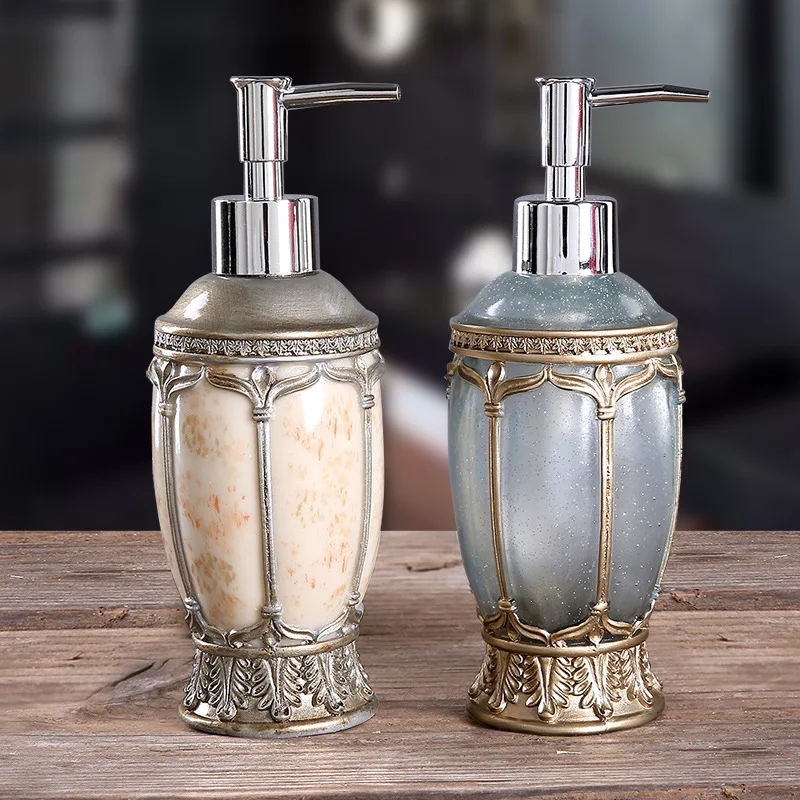 Europeu-estilo Esculpido Chuveiro Gel Dividido Vazio Garrafa Mão Desinfetante Shampoo Dispensador Resina Sabão Emulsão Pressionado Garrafas 280 ml