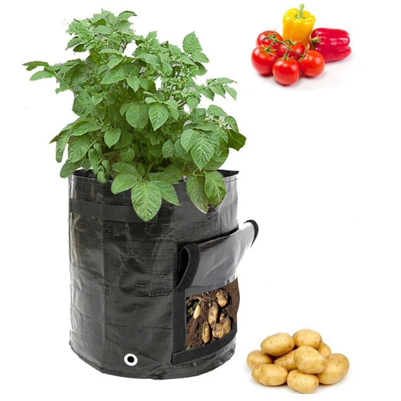 DIY картофелеуборочный мешок из полиэтиленовой ткани выращивание картофеля для садоводства горшки плантаторы Выращивание овощей мешки