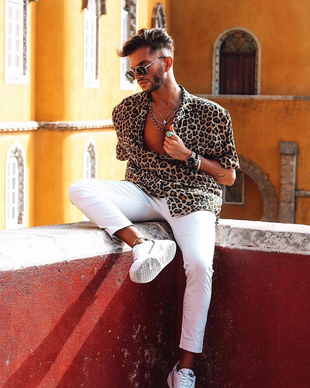 Mens cheetah shirt Clearance