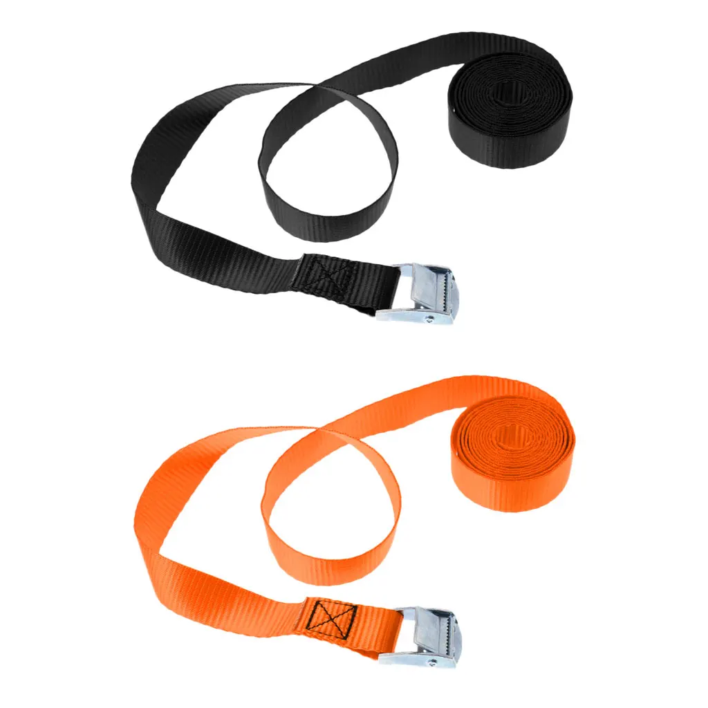 MagiDeal 2Pcs 25mm x 2.5m Tie Down Strap Lashing Strap Cargo Roof Rack Tie-down Strap with Metal Cam Buckle for Kayak Canoe 