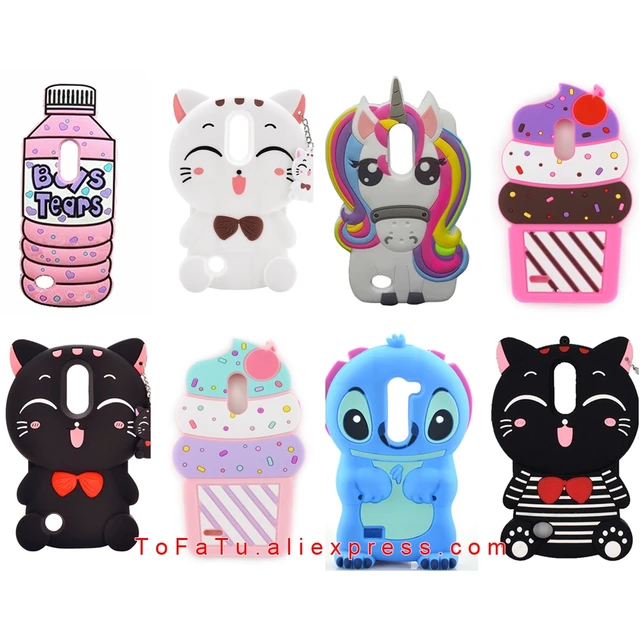 Cheap For LG K10 2017 Case Luxury Cute Silicone Stitch Lucky Cat Unicorn Sulley Rabbit Phone Cover Cases For LG K20 Plus K20 V Case