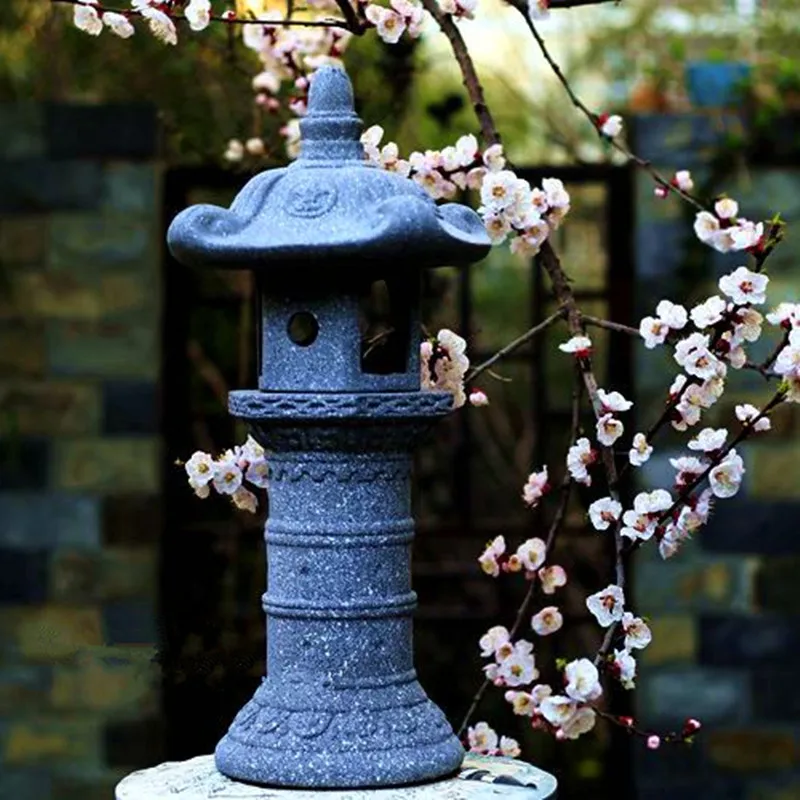 Goedkoop Japan Stijl Vintage Beeldjes amp; Miniatuur Ornamenten Tuin Landschap Binnenplaats Lamp Kandelaar Imitatie Steen Ambachten