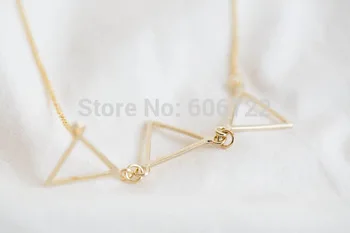 QIMING Geometric triad triangles necklace Women 2017 Geometric Triangle Necklace Jewelry za Collier Femme