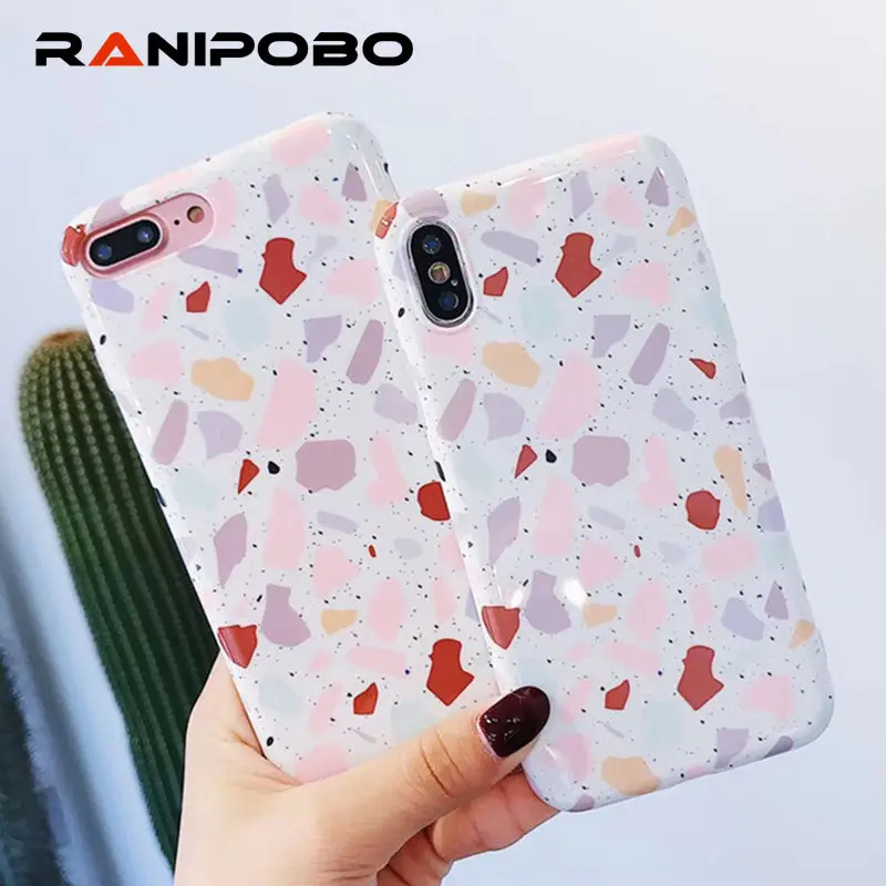 

Glossy granite marble Soft IMD phone case for iphone X 7 7Plus 8 8Plus 6 6S Plus lovely Stone Pattern Soft TPU Case back cover