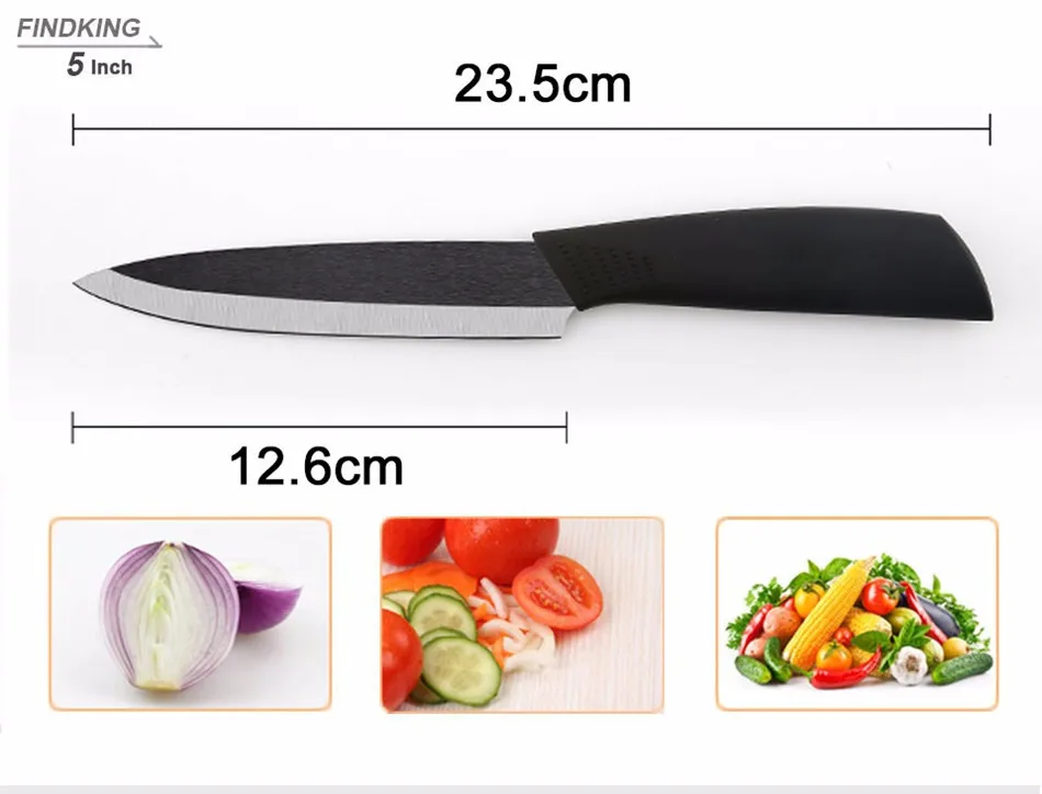 Набор керамических ножей с черным лезвием " 4" " 6" дюймов+ Овощечистка+ акриловый держатель фруктовый кухонный нож