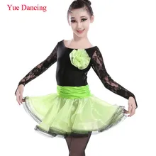 От 4 до 16 лет Детская нарядная одежда Детские праздничные платья принцессы латинский сценический костюм для выступлений для девочек сальса/Румба/танго