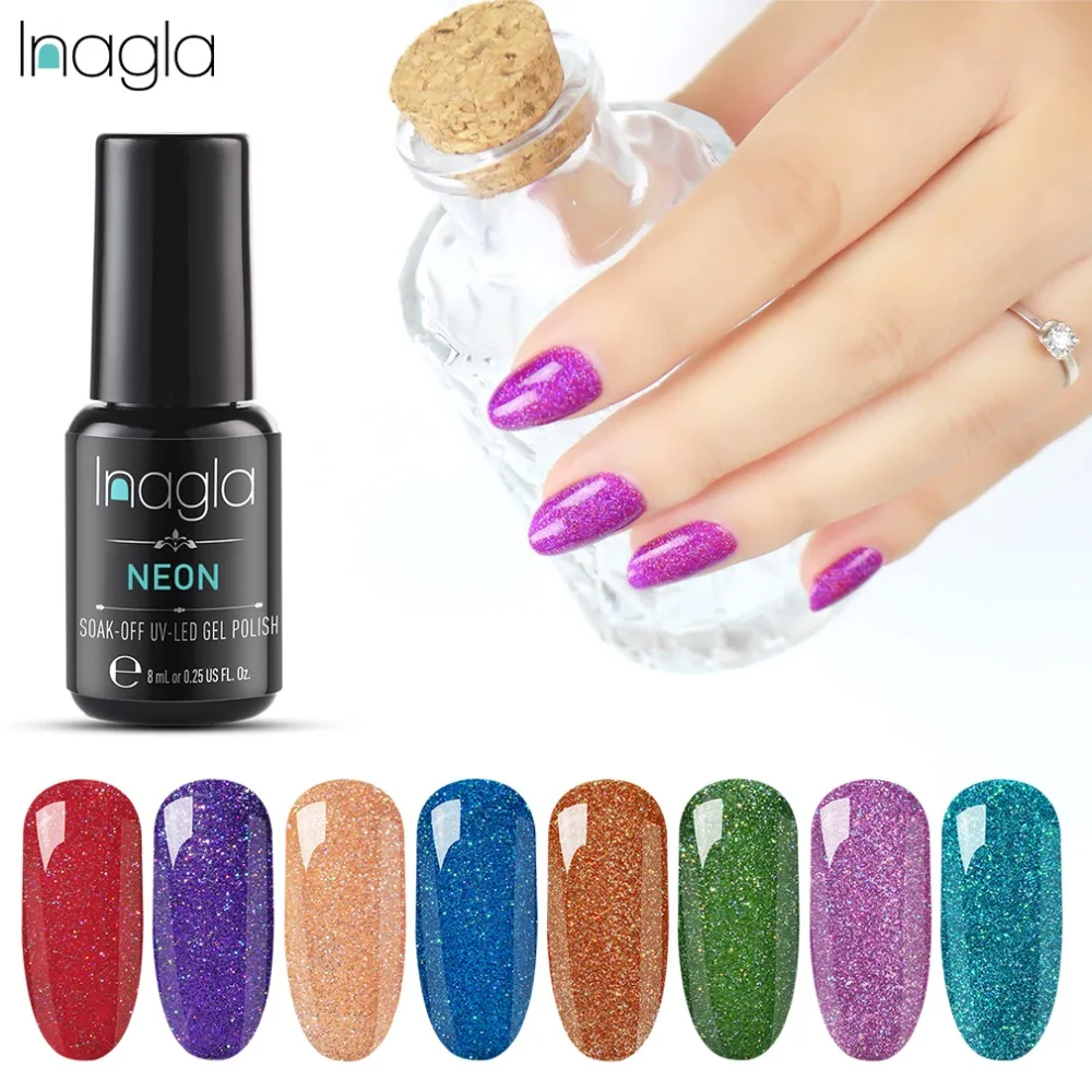 

Inagla Nail Gel Polish Sock Off UVLED Gel 1 Nail Art Gel 8ML Neon Color For Nail Extension Design Long-lasting Varnish Gelpolish
