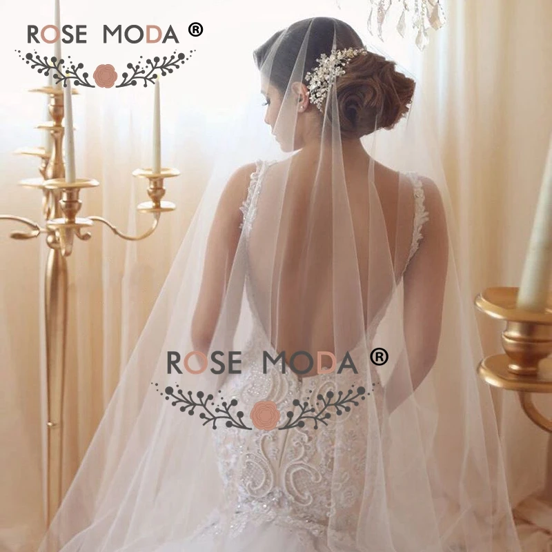 Rose Moda сексуальное кружевное свадебное платье русалки с открытой спиной, с соборным шлейфом, кружевные свадебные платья, длинный шлейф, реальные фотографии