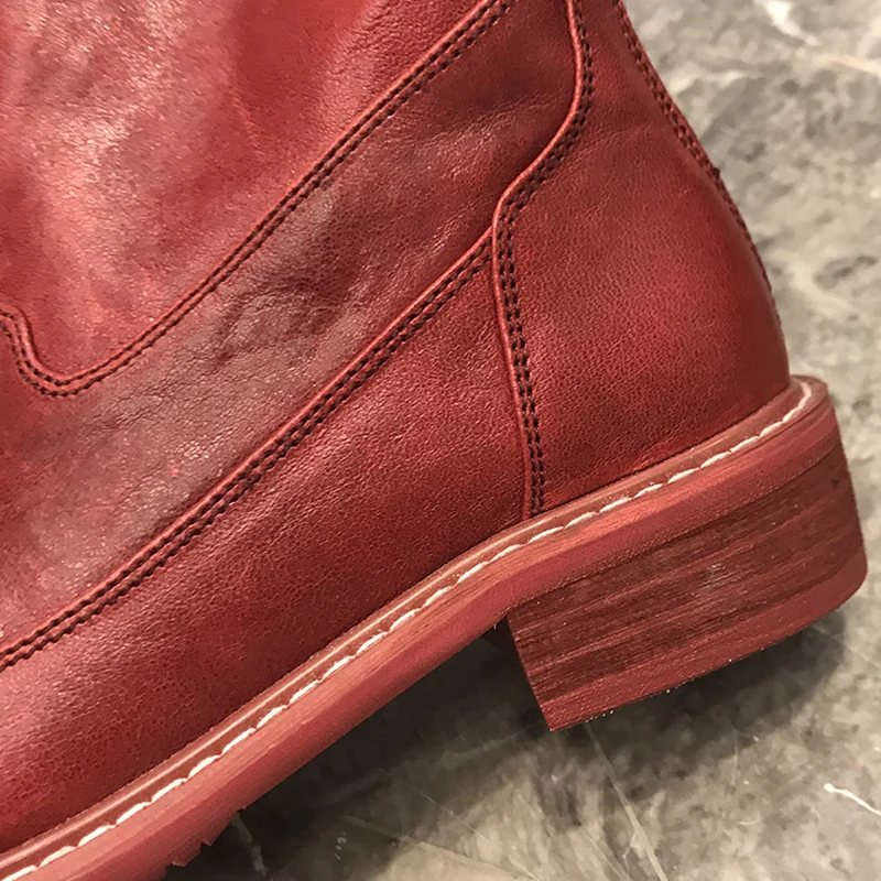 Najtaniej Prawdziwej skóry krótkie buty zimowe damskie buty ręcznie szycia miękka podeszwa leniwy buty płaskie buty, czerwony, beżowy, czarny rozmiar 33 42