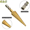 Hot Sale 1pc 3-13mm HSS Spiral Grooved Titanium Coated Step Drill 1/4 Inch Hex Shank Step core Drill Bit ► Photo 2/6