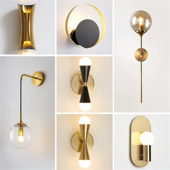 

Modern Wall Lamp Loft Style Reading Light for Headboard Gold Wall Light Swing Arm Wall Lamp Led Modern Indoor Living Room Decor