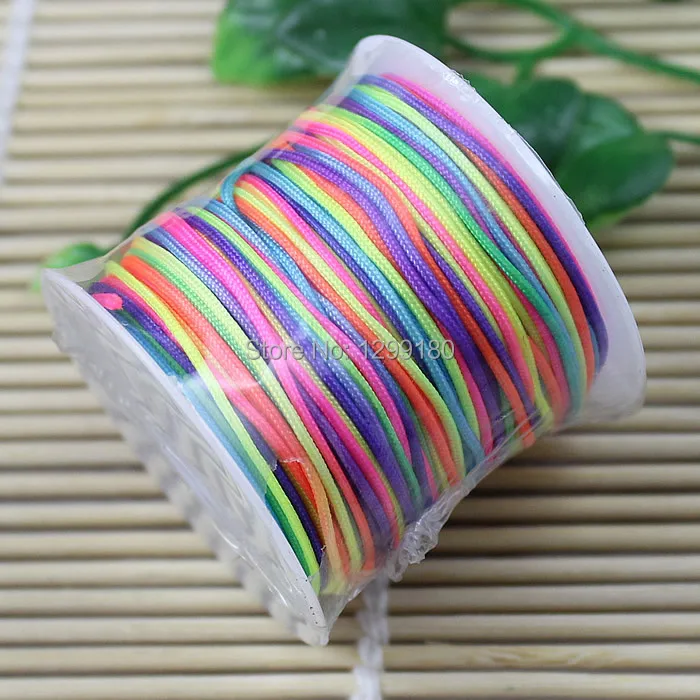 2 Rolls/lot Fashion Rainbow Beading Cord/String/Thread Thickness1.5mm