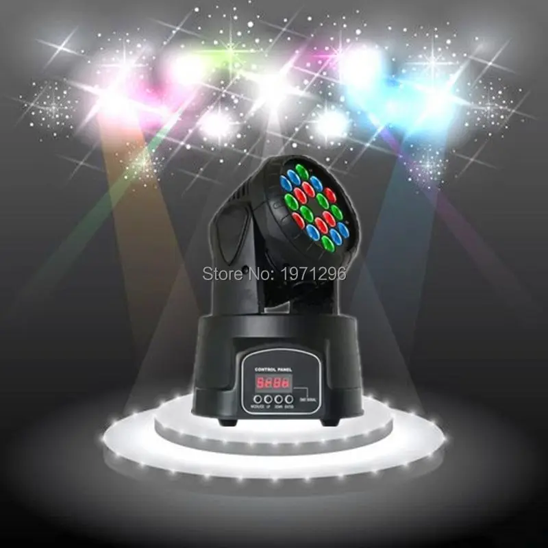 

10 pieces/lot Fast Shipping professional stage lighting led mini 18x3w wash moving head RGB Colors Mixing Dmx Stage Light