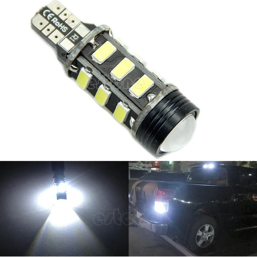 

Hot 1Pc White No Error Canbus Power W16W T15 LED Backup Light Bulb 12V