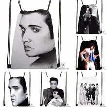 Пользовательский Presley Элвиса походная сумка на шнурке милый рюкзак для детей(черная спинка) 31x40 см#180531-03-07