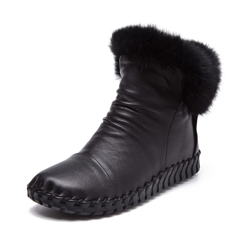 Superior Genuino Nieve a68 Piel Cuero Invierno Botas Tobillo 2019 Lateral Planos Tamaño Zapatos Grey Mujeres Conejo A68 41 Brown Red Las Cremallera Real a68 Drfargo Wine De a68 Black 35 0xqnwtgEx7