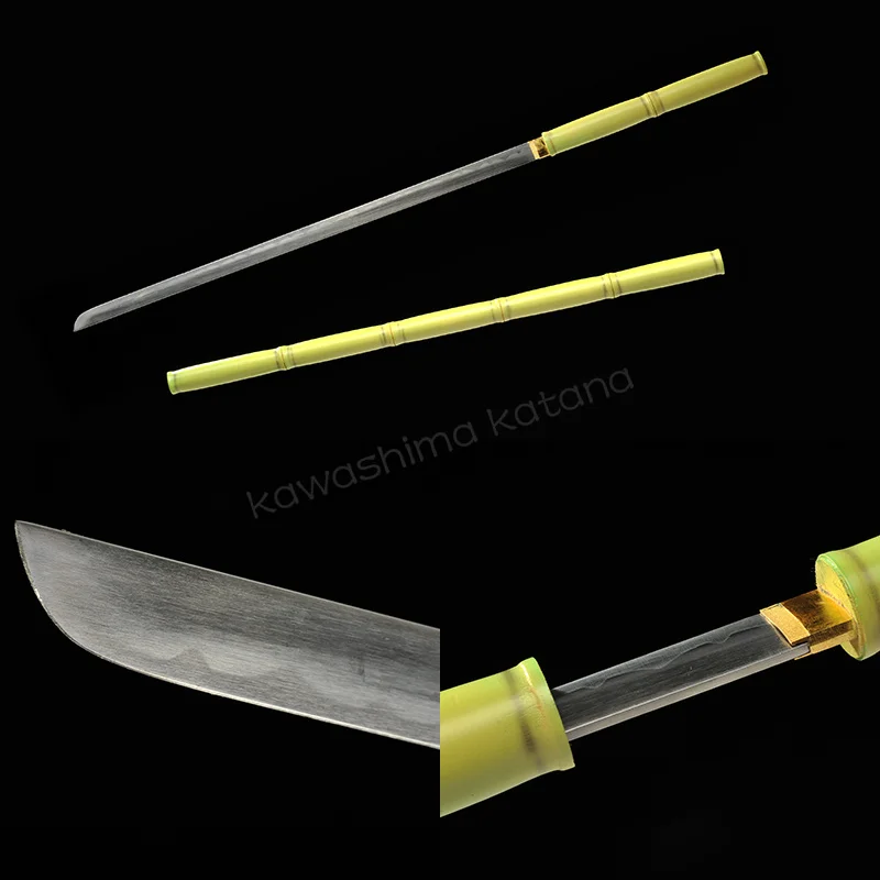 Handmade Samurai Straight Sword Katana Full Tang Sharp Edge Carbon