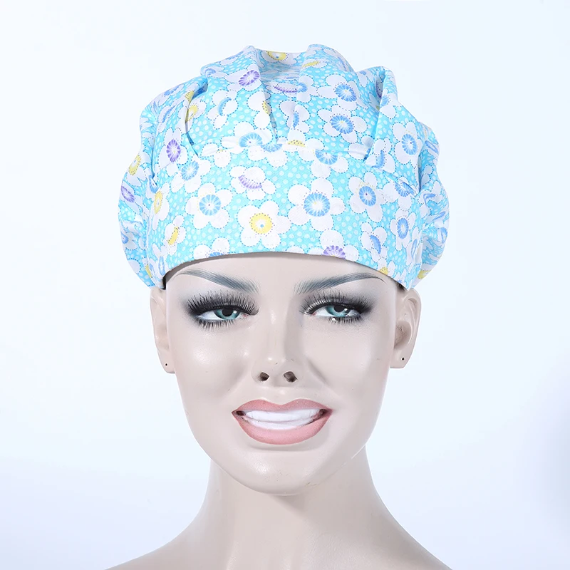 Unisex Hospital Adjustable Medical Caps 100 Cotton Surgical Caps Scrub