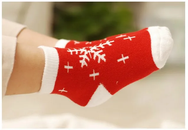 Детские хлопковые рождественские носки для маленьких девочек и мальчиков, зимние теплые толстые махровые олень Санта Клауса, дизайнерские носки с медведем, подарки