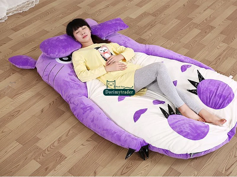 Dorimytrader 200cm x 170cm Japan Anime Totoro Sleeping Bag Plush Soft Beanbag Double Bed Mattress Sofa Tatami Carpet 2 Sizes Free Shipping DY60994 (12)