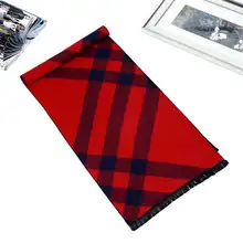 Winter Scarf Luxury Brand Men Causal font b Tartan b font Scarves Design Cashmere Scarf Foulard