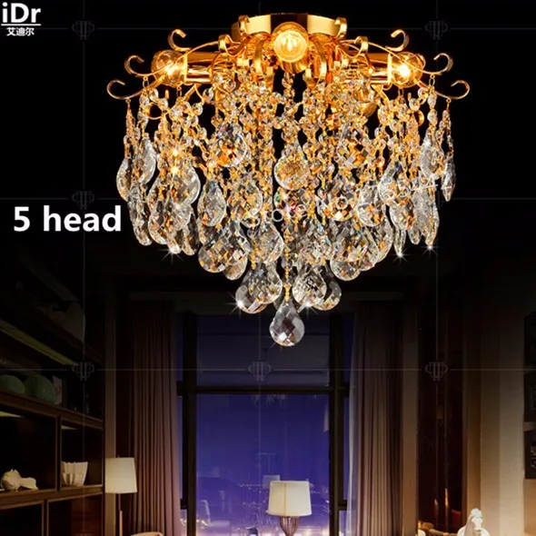 Кристалл лампы гостиной современный минималистский спальня лампа творческий ресторан освещение лампы золото Люстры lmy-0241