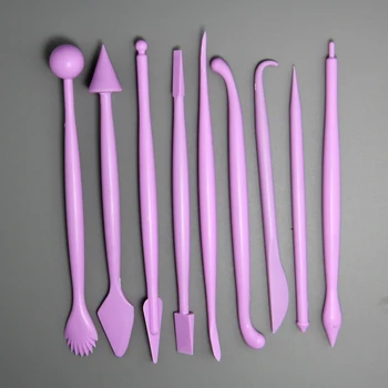 

(12set/lot)Free Shipping FDA High Quality Plastic New 9pcs Plastic Cake Decorating Modelling Tool set