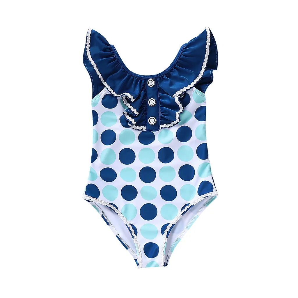 Summer Girls Swimwear Cute Kids Dot Print Swimsuit Infant Kid Baby