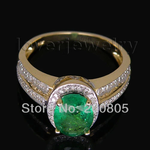 LOVERJEWELRY Винтаж кольцо Овальный 6x8 мм камень Твердые 14kt желтого золота с