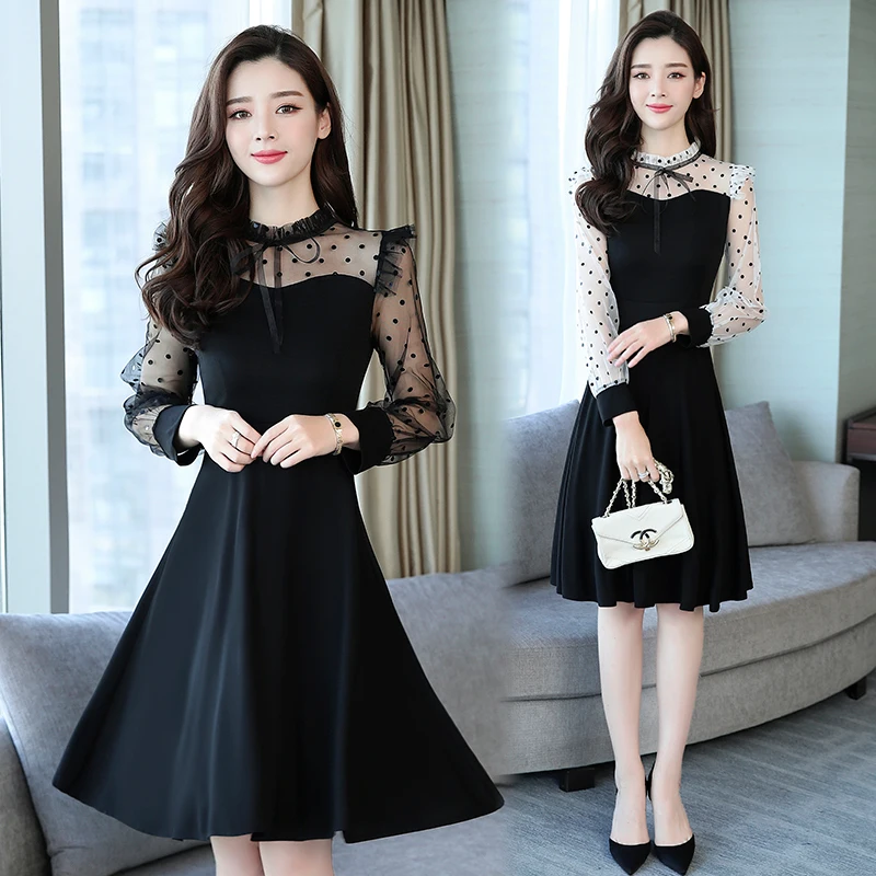 

Summer Boho Sexy Midi Dresses Women O-Neck Long Sleeve Beach Club Party Dresses Chiffon Openwork Stitching Boho Dress Vestidos