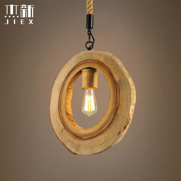 

Vintage Circular hollow trunk Pendant Lamp Retro Hanging Lamp Lampshade For Restaurant /Bar/Coffee Shop Home Lighting Luminarias
