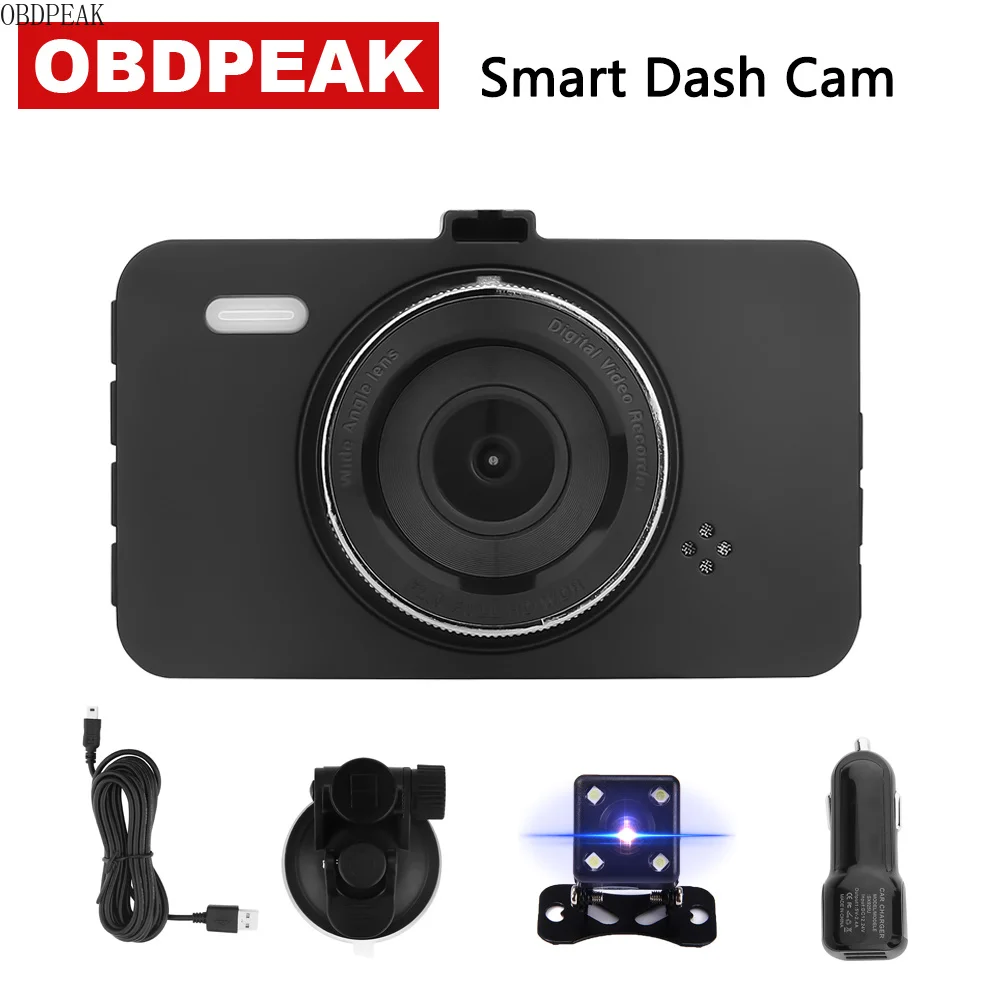 

Smart Dash Camera 170 Degree 3.0" 1080P 30fps dash cam Rearview Mirror Digital Video dashcam Recorder Dual Lens Car DVR