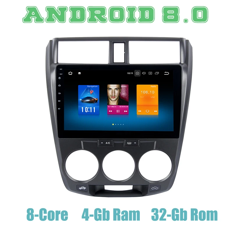 

10.2" Android 8.0 car GPS radio player for Honda City 2008-2012 with Octa core px5 4G RAM wifi 4g usb auto Multimedia