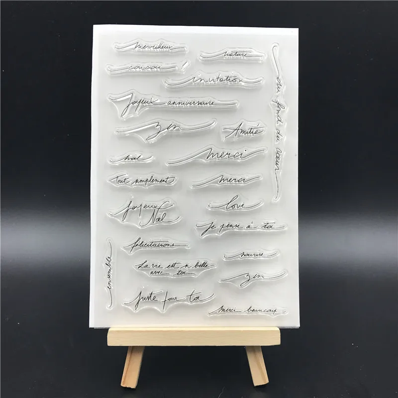 

Mots manuscrits Transparent Clear Silicone Stamps for DIY Scrapbooking/Card Making/Kids Christmas Fun Decoration Supplies A725