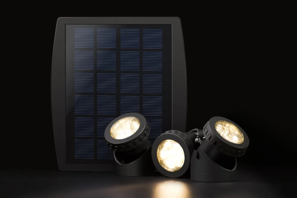 3 головки солнечная лужайка лампа белый/теплый белый/синий IP68 led подводный