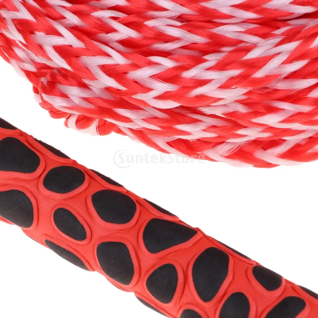 72ft 1 Section Water Ski Rope Tow Harness Leash Cord Line with 15-inch EVA Floatable Handle Grip for Wakeboard Kneeboard Surfing