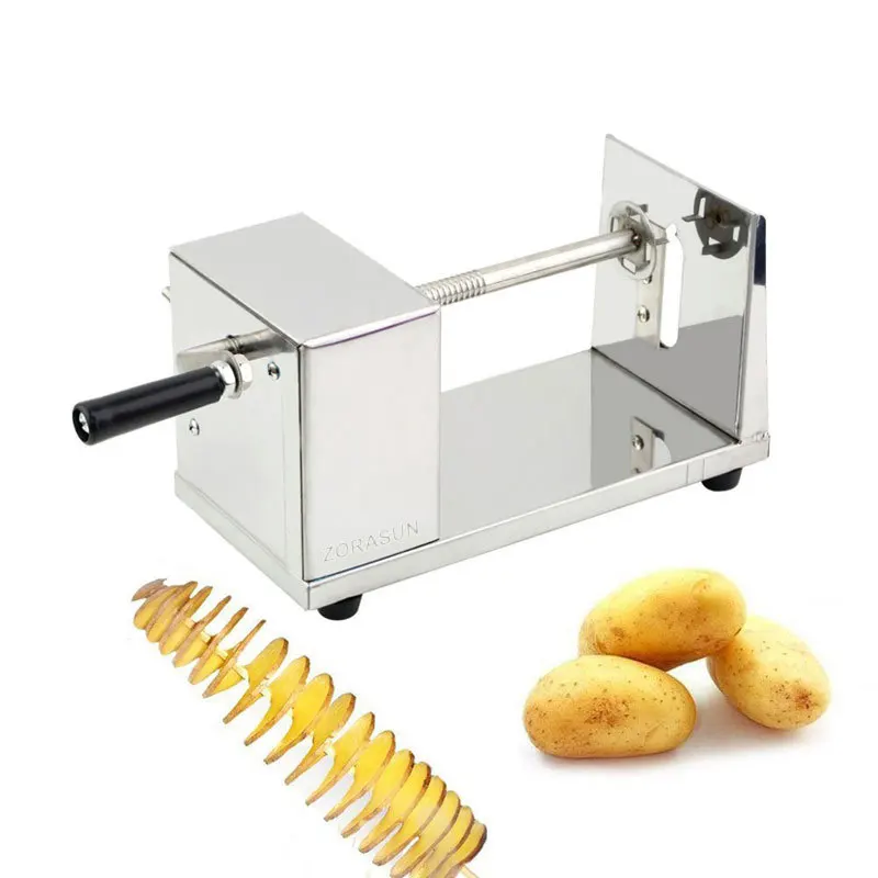 

Commercial French Fry Cutter Stainless Steel Spiral Potato Slicer Twist Potato Chips Making Machine Tornado Potato Cutter Peeler