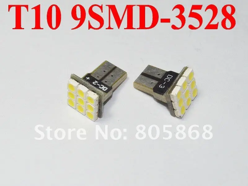 T10 9smd 3528 Прокат smd led лампы авто LED 194 168 W5W T10 LED внутренних инструмент свет лампа Белый