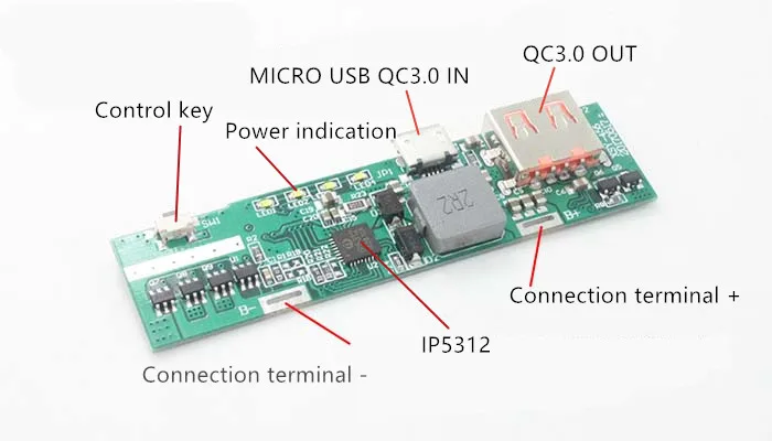 QC3.0 Интеллектуальное распознавание двойное направление Быстрая зарядка монтажная плата усилитель пластина 5 в 9 в 12 В ремонт обновление DIY