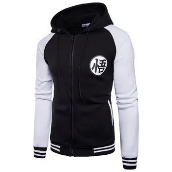 

Trend Japanese Anime Dragon Ball Goku Varsity Hooded Jacket 2019 Brand Casual Zipper Hoodies Coat Sweatshirt Jacket for Men