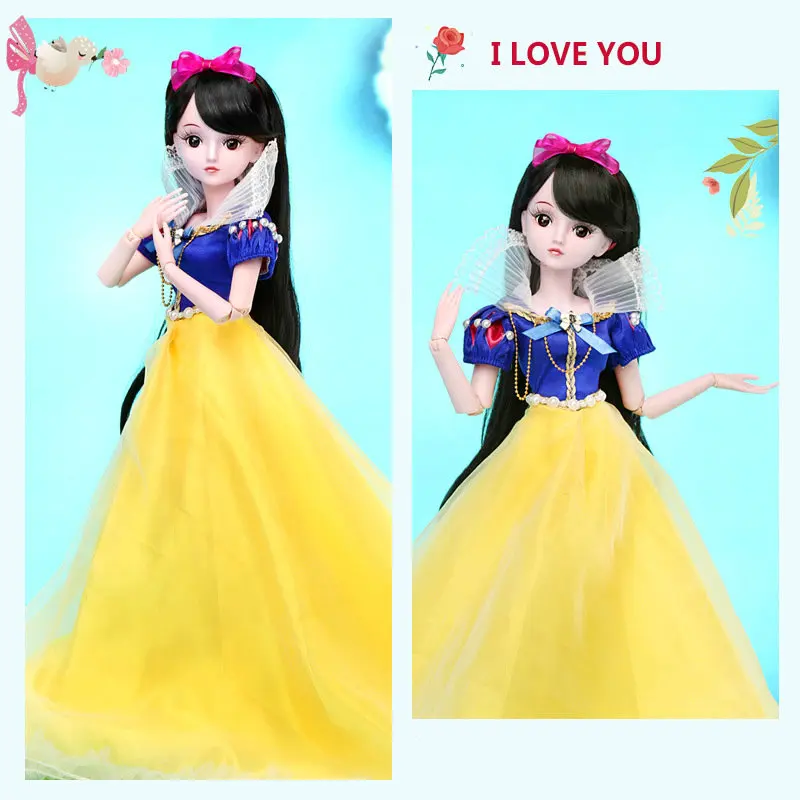 Кукла Снежная белая 60 см 1/3 Bjd полный комплект 19 шарнирных 3D глаз игрушка