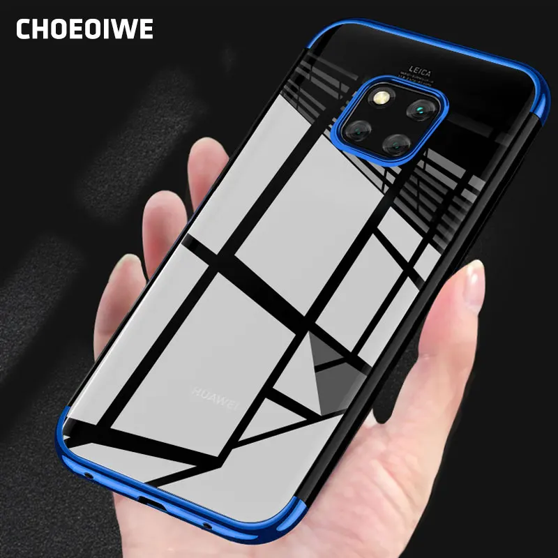 CHOEOIWE Cases for Huawei P30 Pro Plating Soft Case Mate 20 Lite 20X Cover Silicone Transparent Phone Covers |
